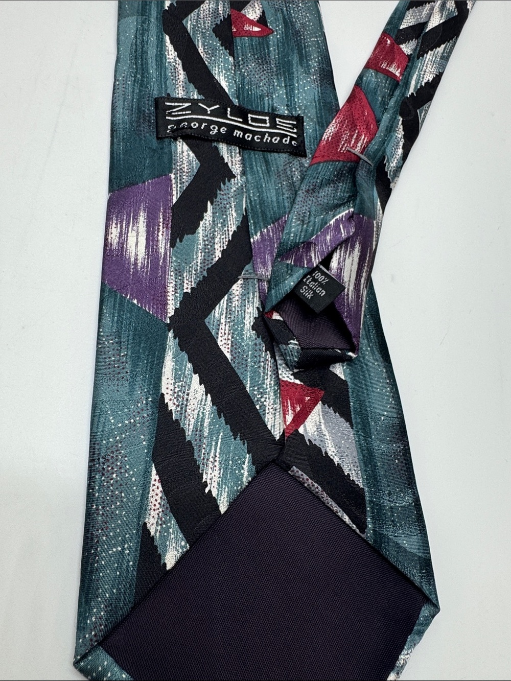 Teal Geometric Men's Tie #0125